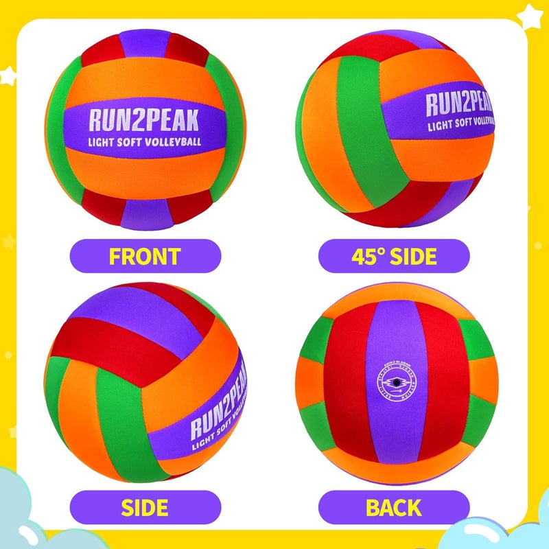 RUN2PEAK Super Soft Light Volleyball - Safe and Quiet Volleyball Ball for Indoor Outdoor Play - Official Size 5 Beginners Volleyballs Trainer for House Yard Beach Training - Image 4